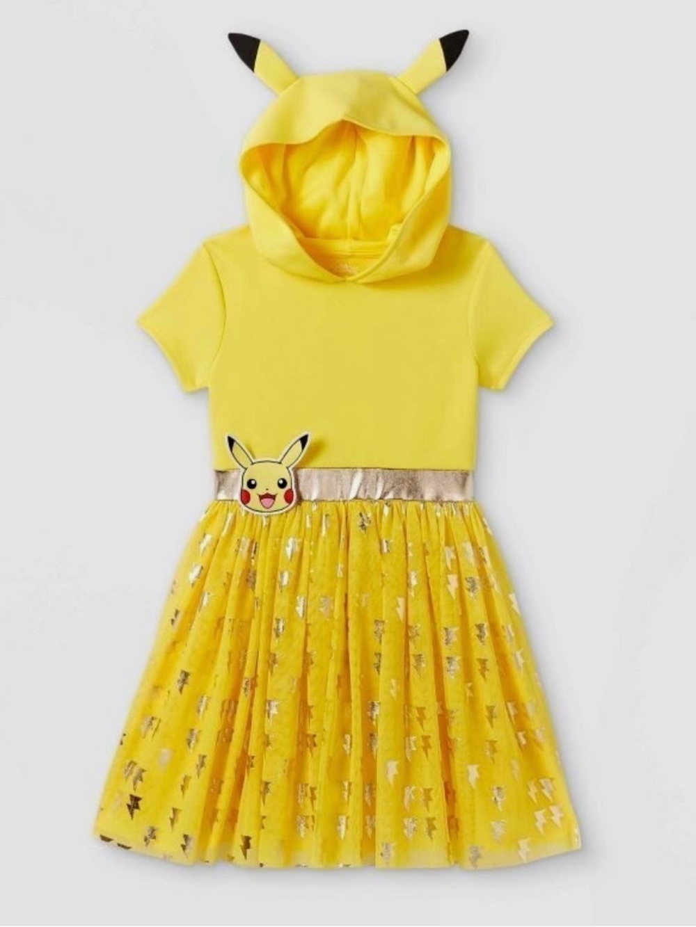Yellow Pikachu-Inspired Hooded Tutu Dress